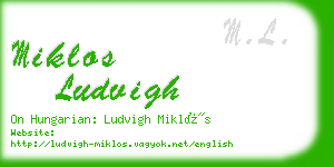 miklos ludvigh business card